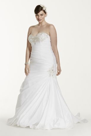 Taffeta Mermaid Trumpet V-Neck Dress
